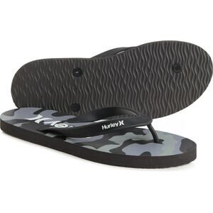 Mens shoes Camo Flip Flops Slip on Hurley One Only Black and Grey Non-Slip Sz 10